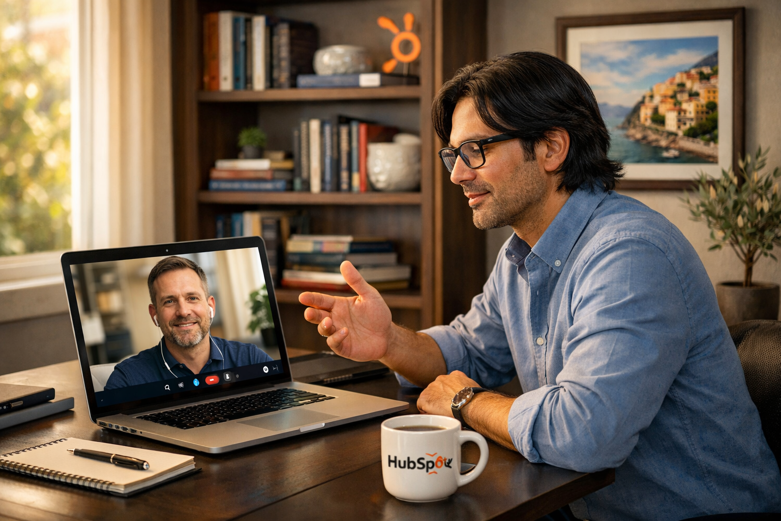 HubSpot consultant doing a video call with a client