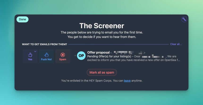 Hey Screener - Fuck No